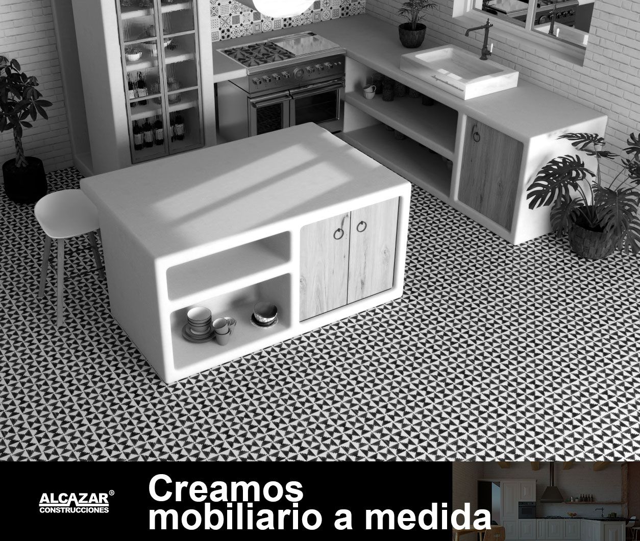 Cocina rustica muebles obra