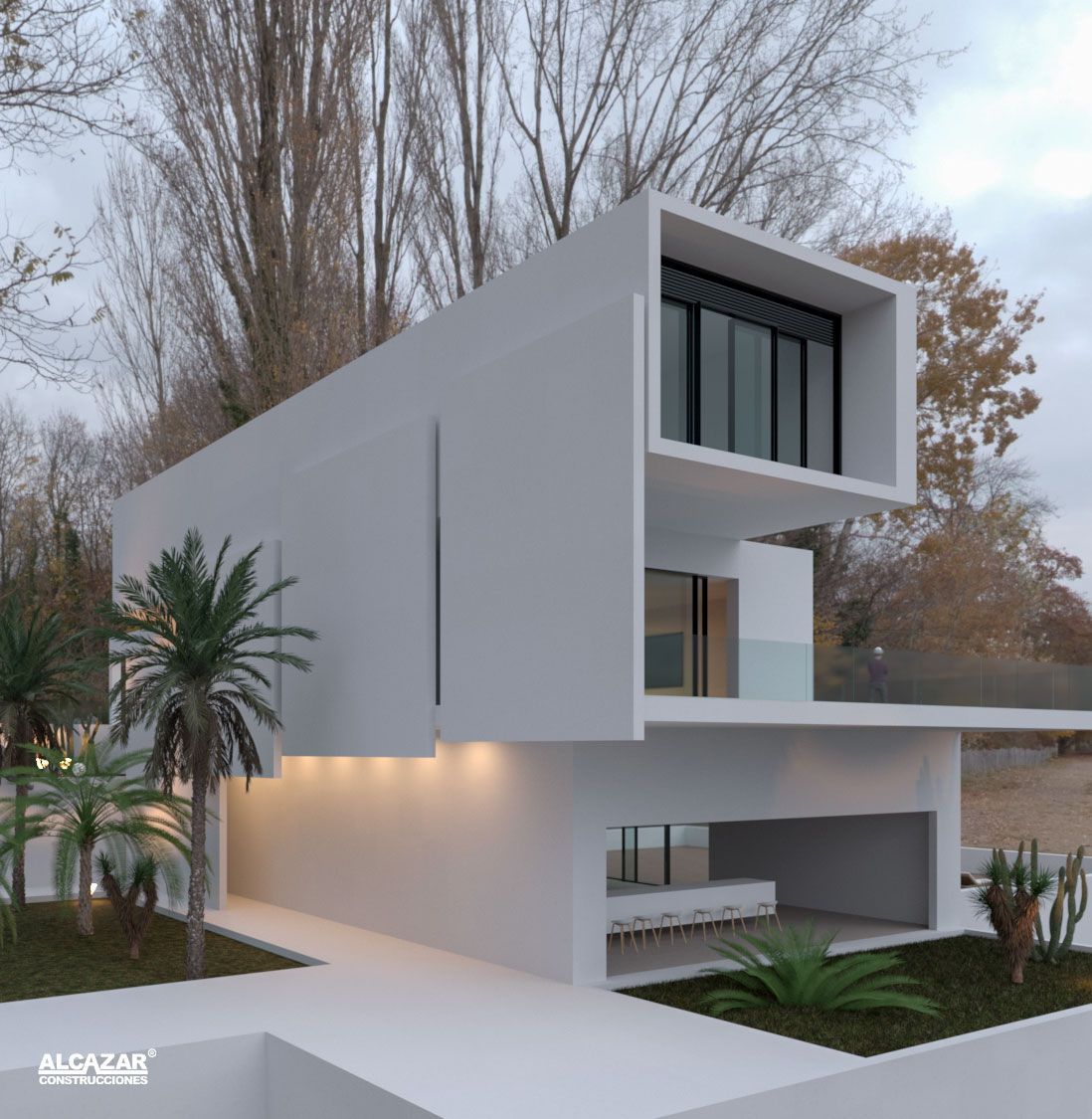 casa de diseño tres plantas
